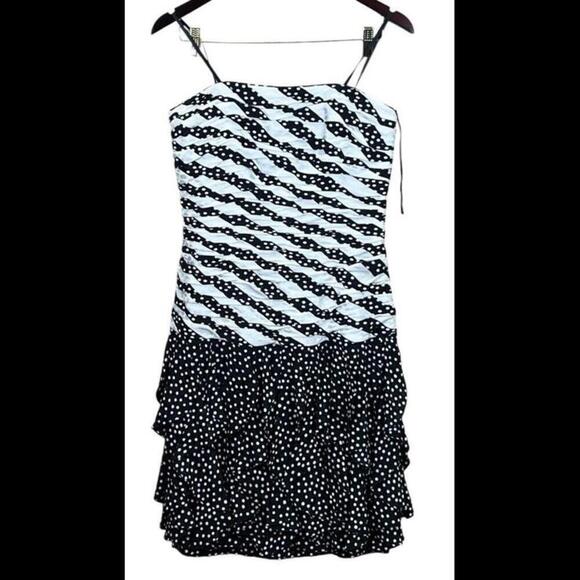Lillie Rubin Dress Women's Size 12 Black Polka‎ Dot Lined 100% Silk Swing - Picture 1 of 5